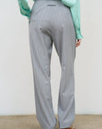 PINSTRIPED WIDE-LEG PANTS