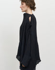 PLISSÉ BLOUSE WITH SLOUCHY SHOULDER LINE black 3