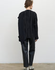 PLISSÉ BLOUSE WITH SLOUCHY SHOULDER LINE black 2