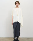 REVERSIBLE ASYMMETRIC KNIT TOP ivory