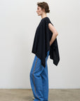 REVERSIBLE ASYMMETRIC KNIT TOP Black 2