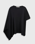 REVERSIBLE ASYMMETRIC KNIT TOP Black