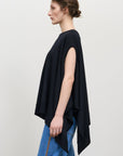 REVERSIBLE ASYMMETRIC KNIT TOP black