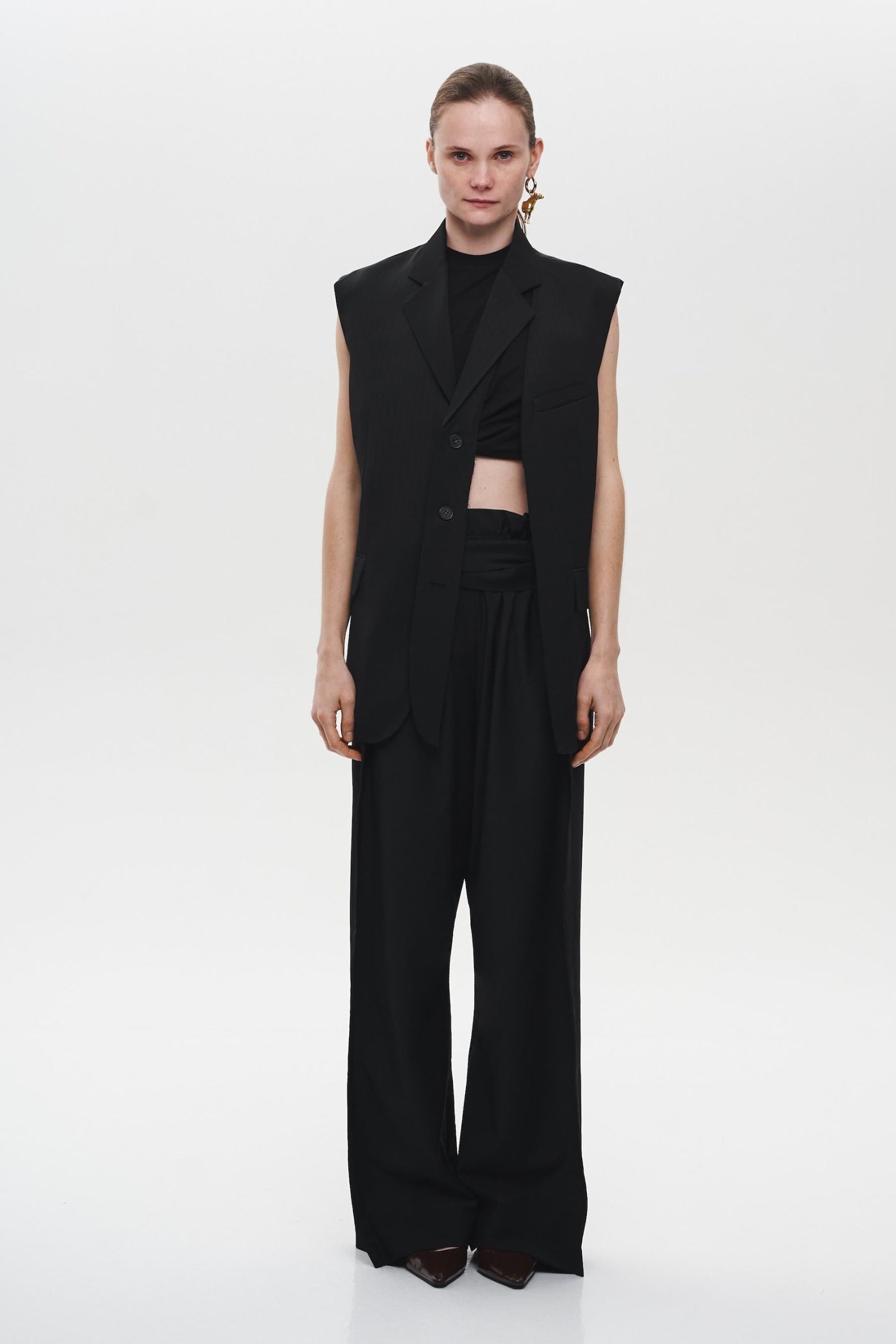 Litkovska リトコフスカ SLIT VEST ジレ 新品・タグ付未使用❣️ Litkovska SLIT Black Vest | New Collection | Worldwide Shipping