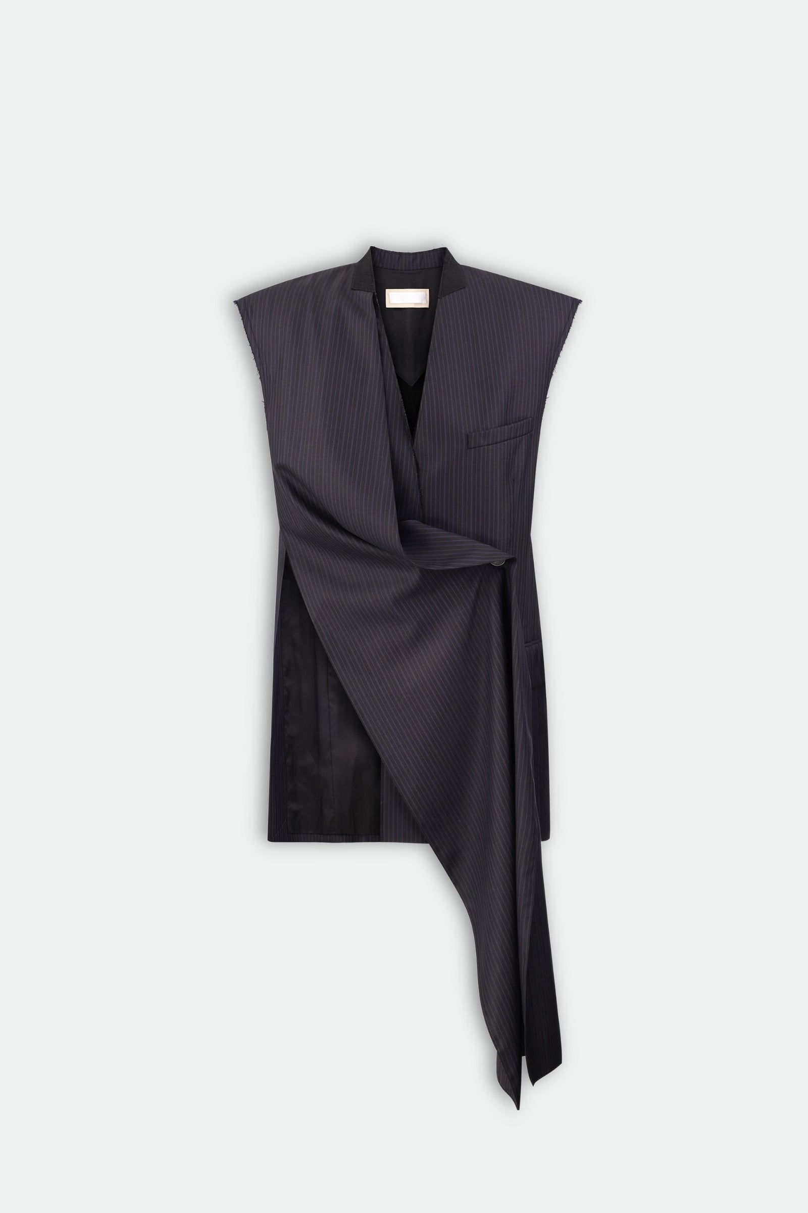 Vest With Knee Length Scarf Detail 5