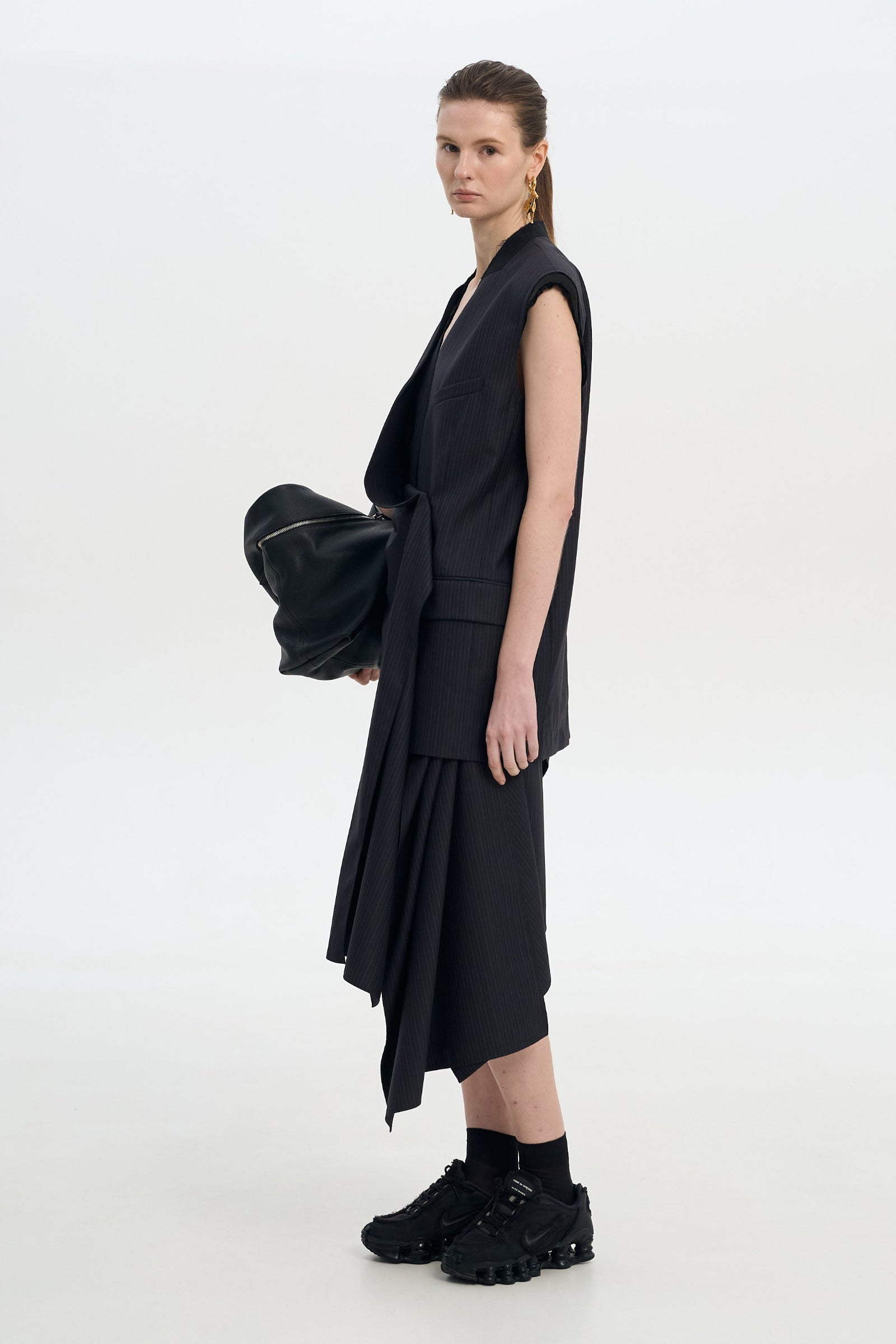 Vest With Knee Length Scarf Detail 2