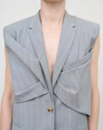 Vest with Front Twist Detail in Grey 1