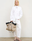 WAIST- CUTOUT COTTON SHIRT