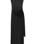 WAIST TWISTED SATIN DRESS BLACK 7
