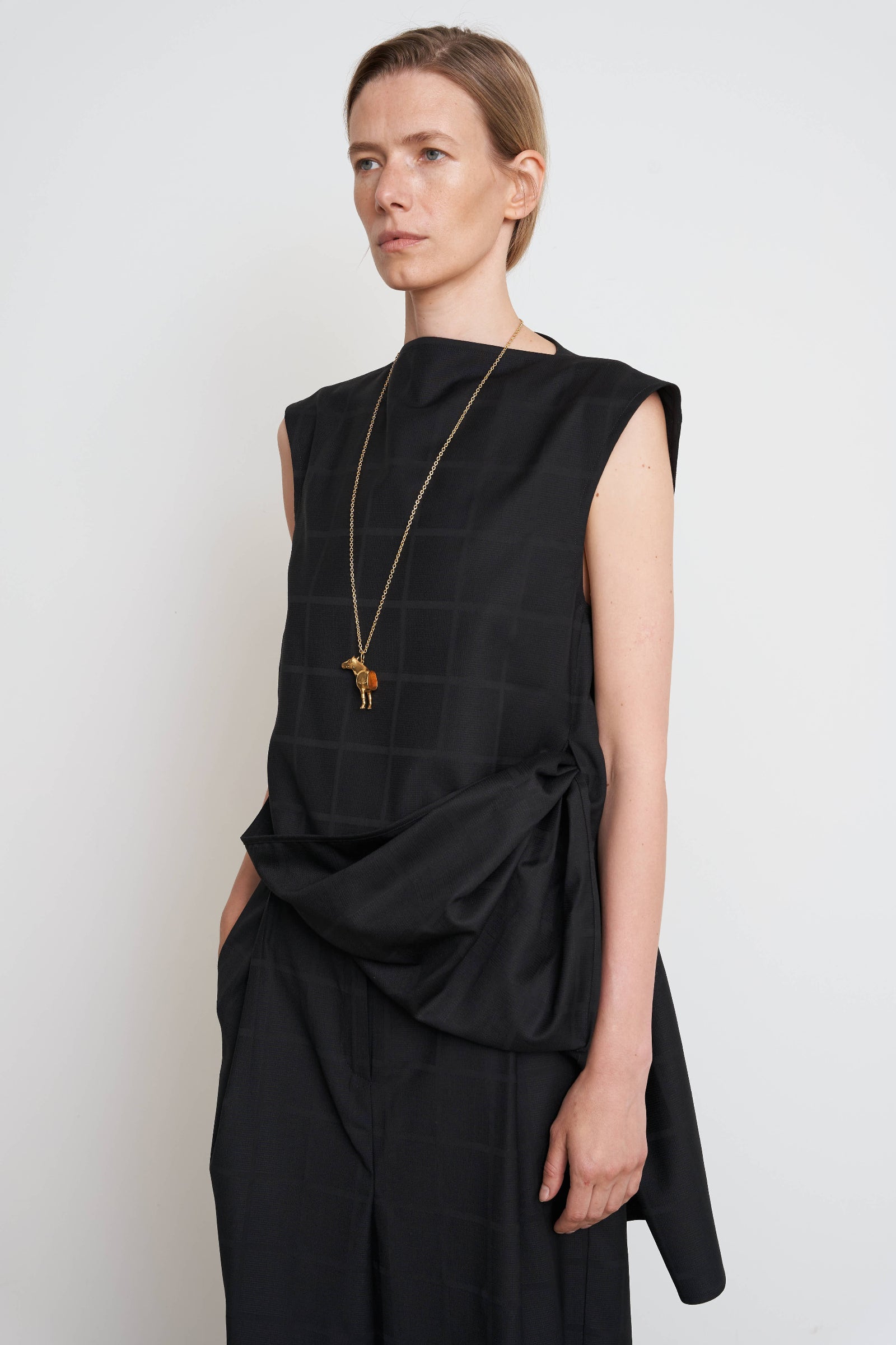 WAIST TWISTED WOOL BLEND SHIRT