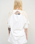WHITE COTTON T-SHIRT WITH TWISTED NECK