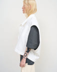 WHITE DENIM OVERSIZED VEST