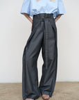 WIDE COTTON PANTS WITH ADJUSTIBLE WAIST