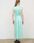Waist-Twisted Satin Dress in Mint 3