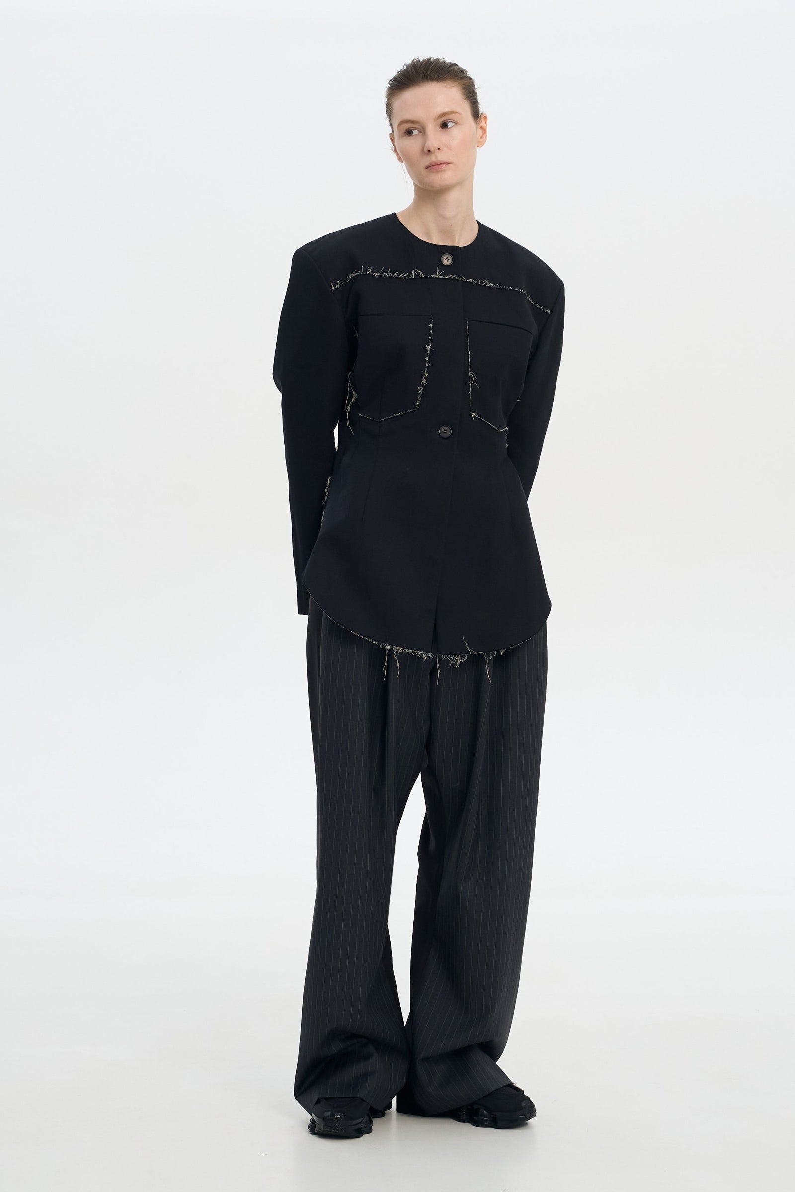 Waist Fitted Frayed Jacket 2