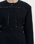 Waist Fitted Frayed Jacket 4