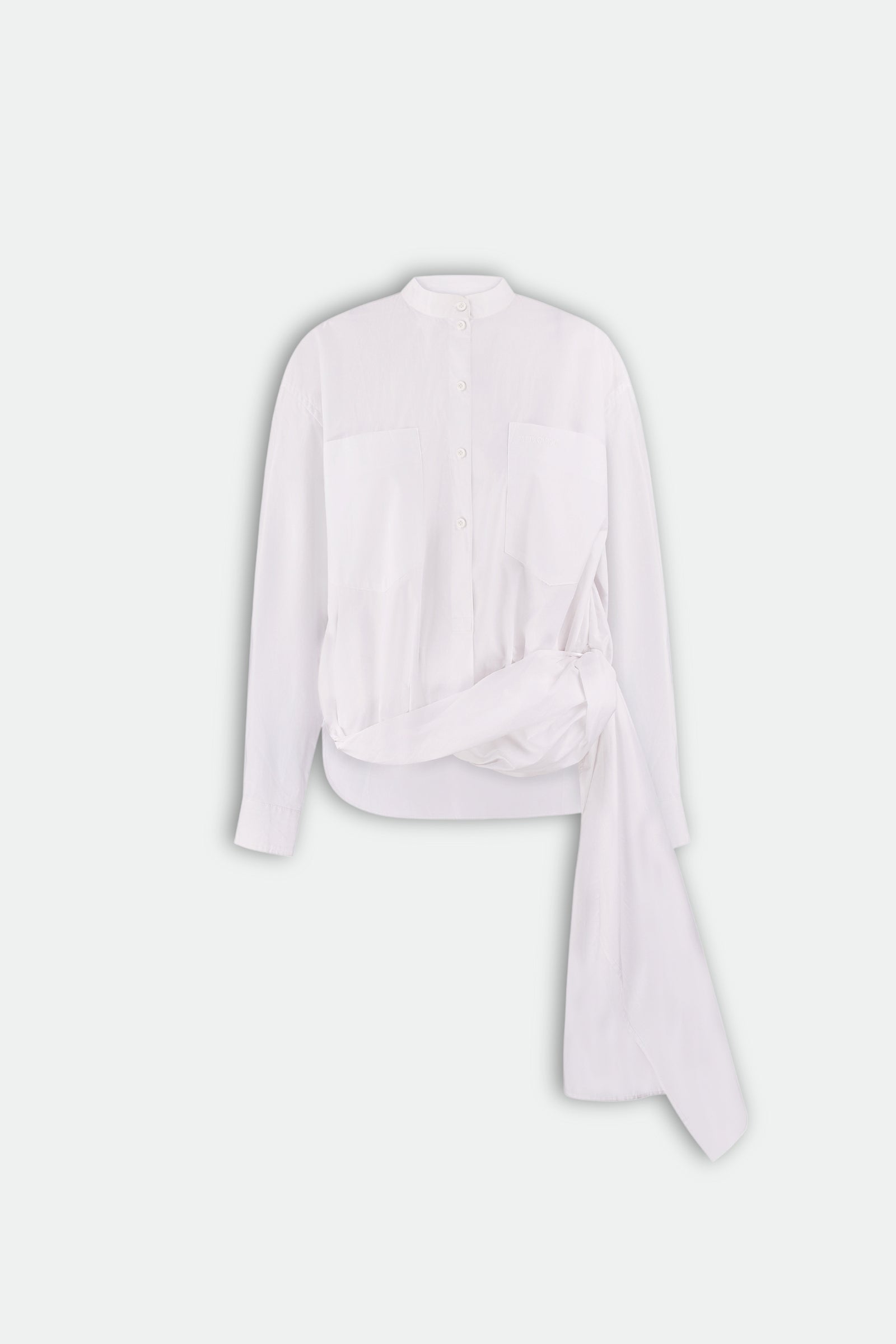 Waist Twisted Cotton Blouse 5