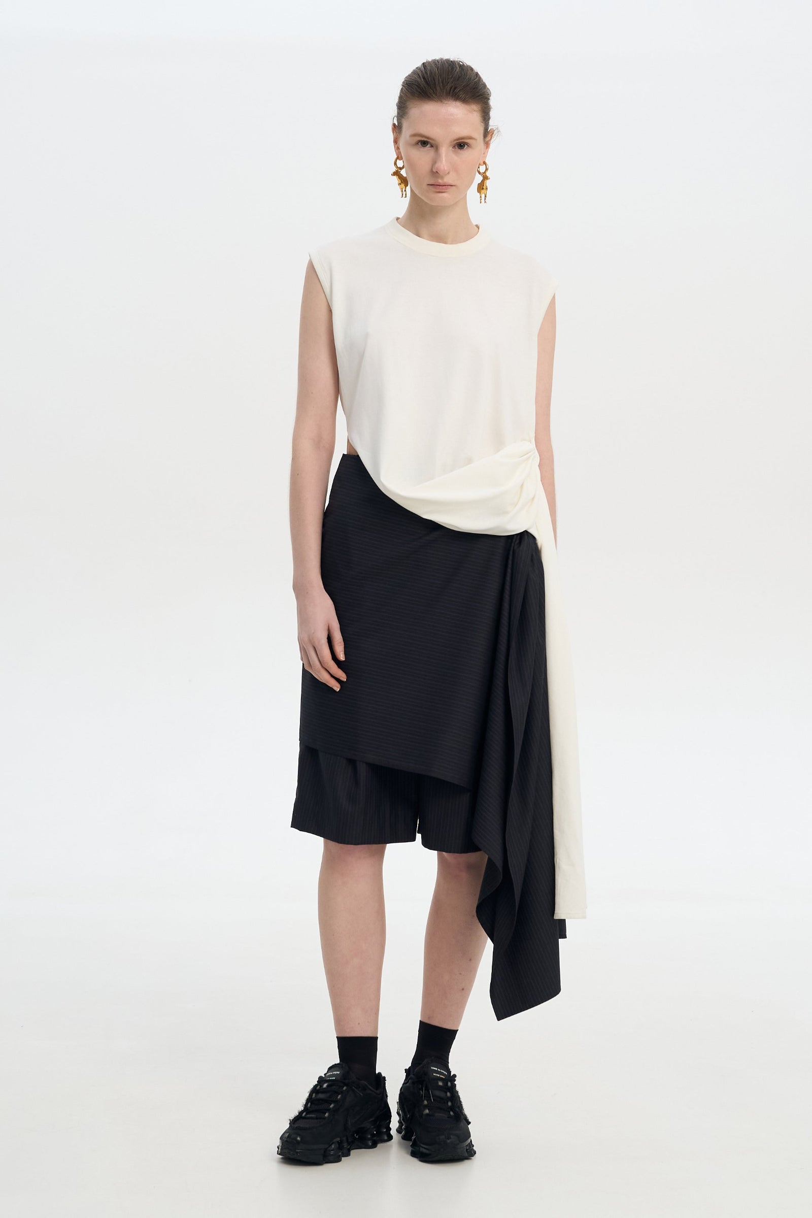Waist Twisted Cotton T-Shirt 3