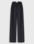 Wide Leg Trousers With Adjustable Waist in Black