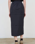 Wool-Blend Midi Skirt in Black 1