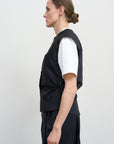 WOOL-BLEND VEST WITH DRAPED SIDES