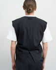 WOOL-BLEND VEST WITH DRAPED SIDES