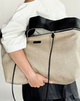 ZIP BAG IN CANVAS WITH SHOULDER STRAP 1