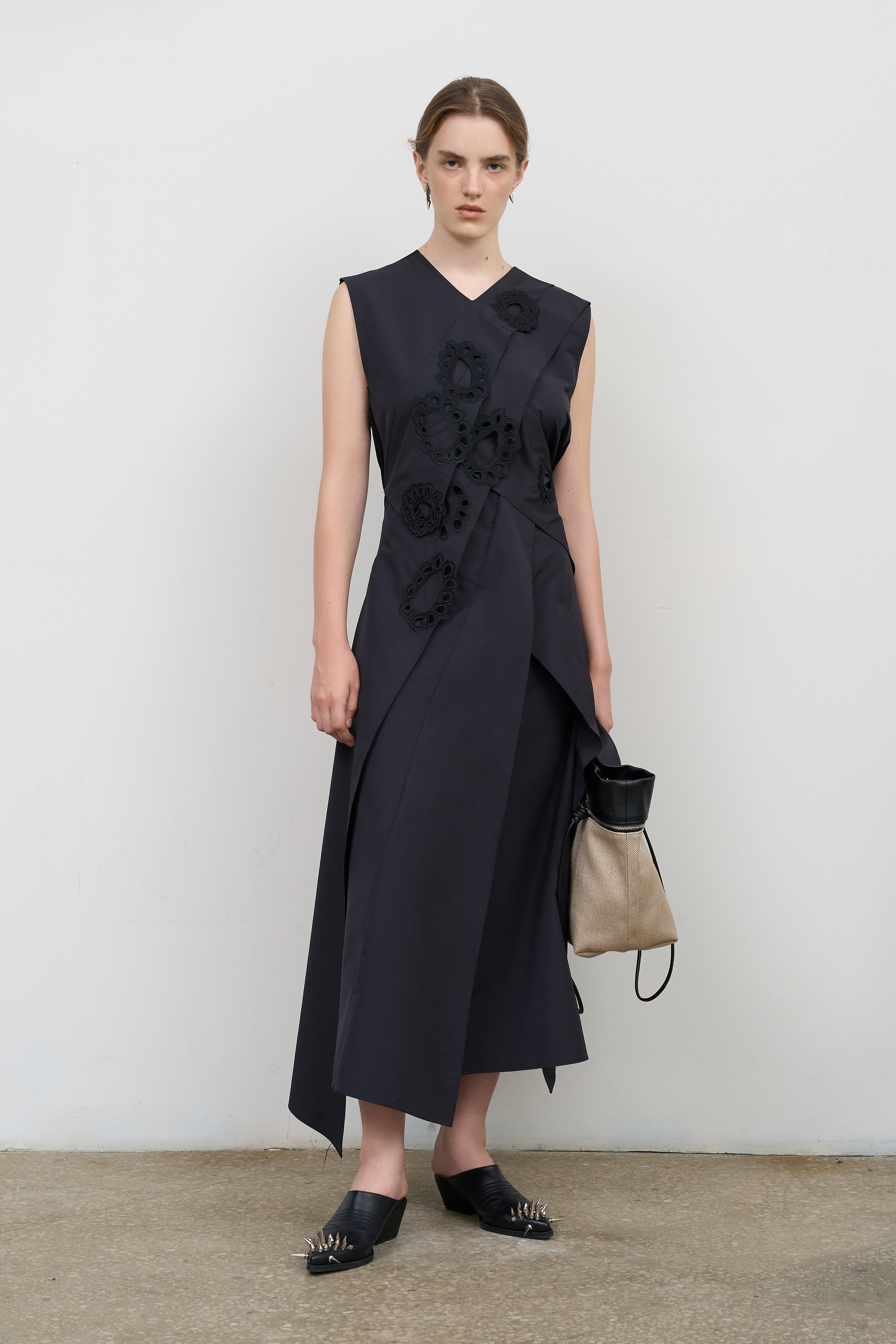LAYERED MIDI DRESS WITH EMBROIDERY – Litkovska