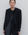 CROPPED DRAPED-NECK JACKET