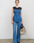 HIGH-RISE SPLIT HEM JEANS