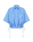 ASYMMETRIC HEM COTTON POPLIN SHIRT