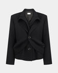 DRAPED WOOL PEACOAT