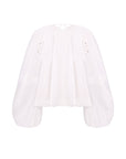 EMBROIDERED POPLIN BALLOON BLOUSE
