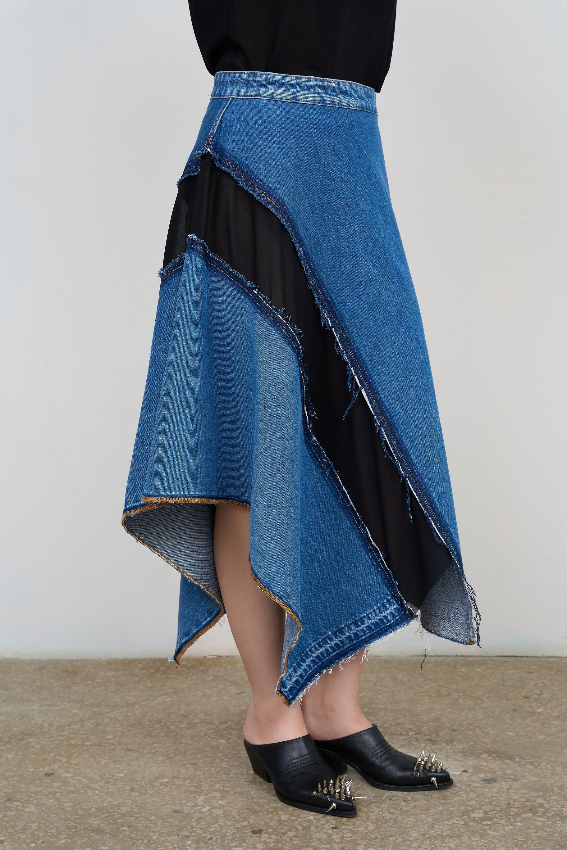 ASYMMETRIC DENIM MAXI SKIRT – Litkovska