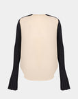TEE WITH RIBBED-KNIT SLEEVES