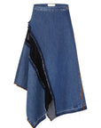 ASYMMETRIC DENIM MAXI SKIRT