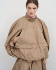 DECONSTRUCTED BOMBER-STYLE CAPE