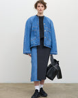 DENIM UTILITY BOMBER JACKET