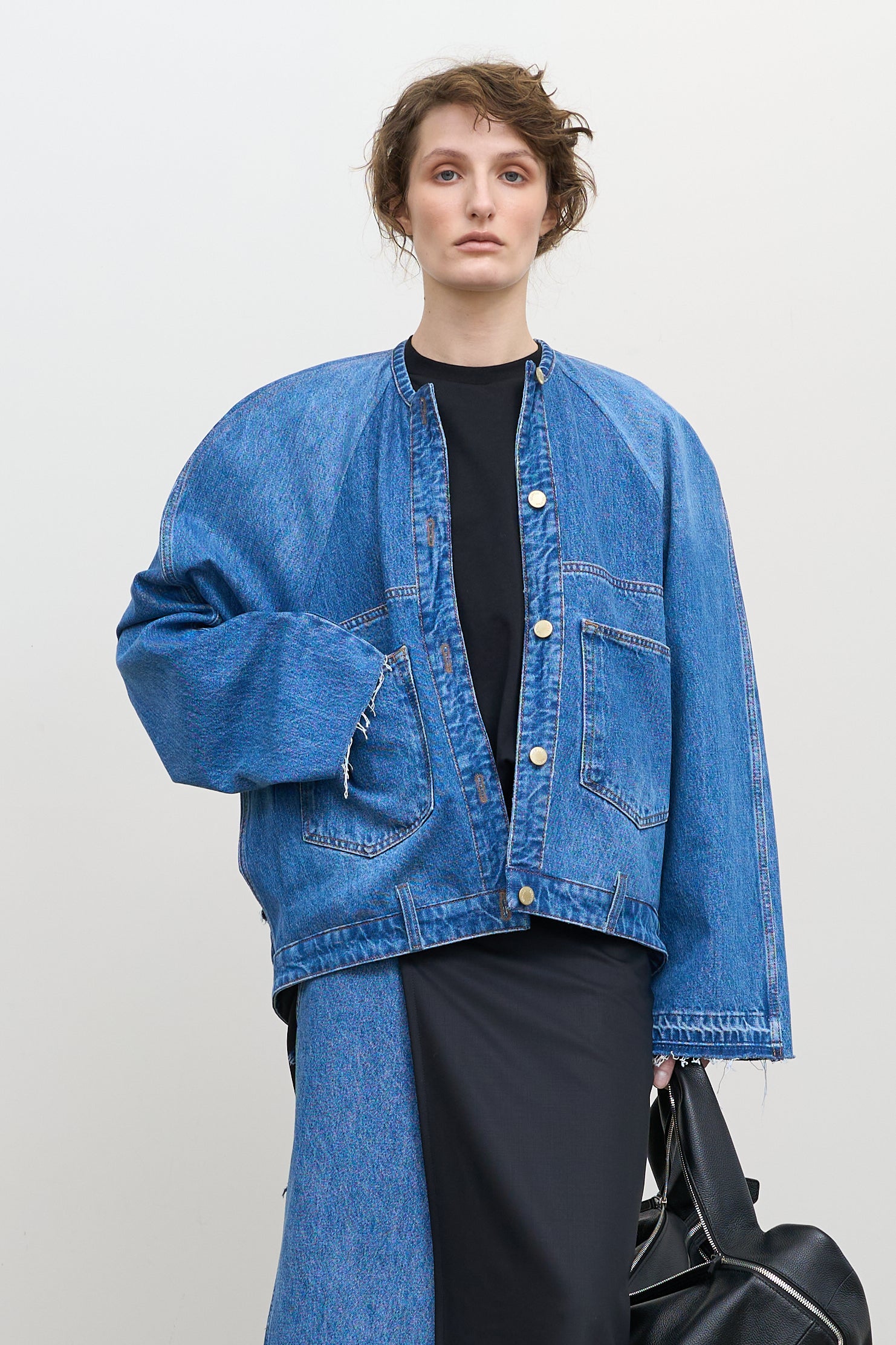 DENIM UTILITY BOMBER JACKET