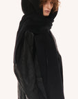 HOODED COTTON  AND CASHMERE SCARF
