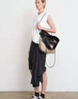 ZIP MINI BAG IN CANVAS WITH SHOULDER STRAP