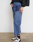 WIDE TAPERED LEG PATCHWORK JEANS