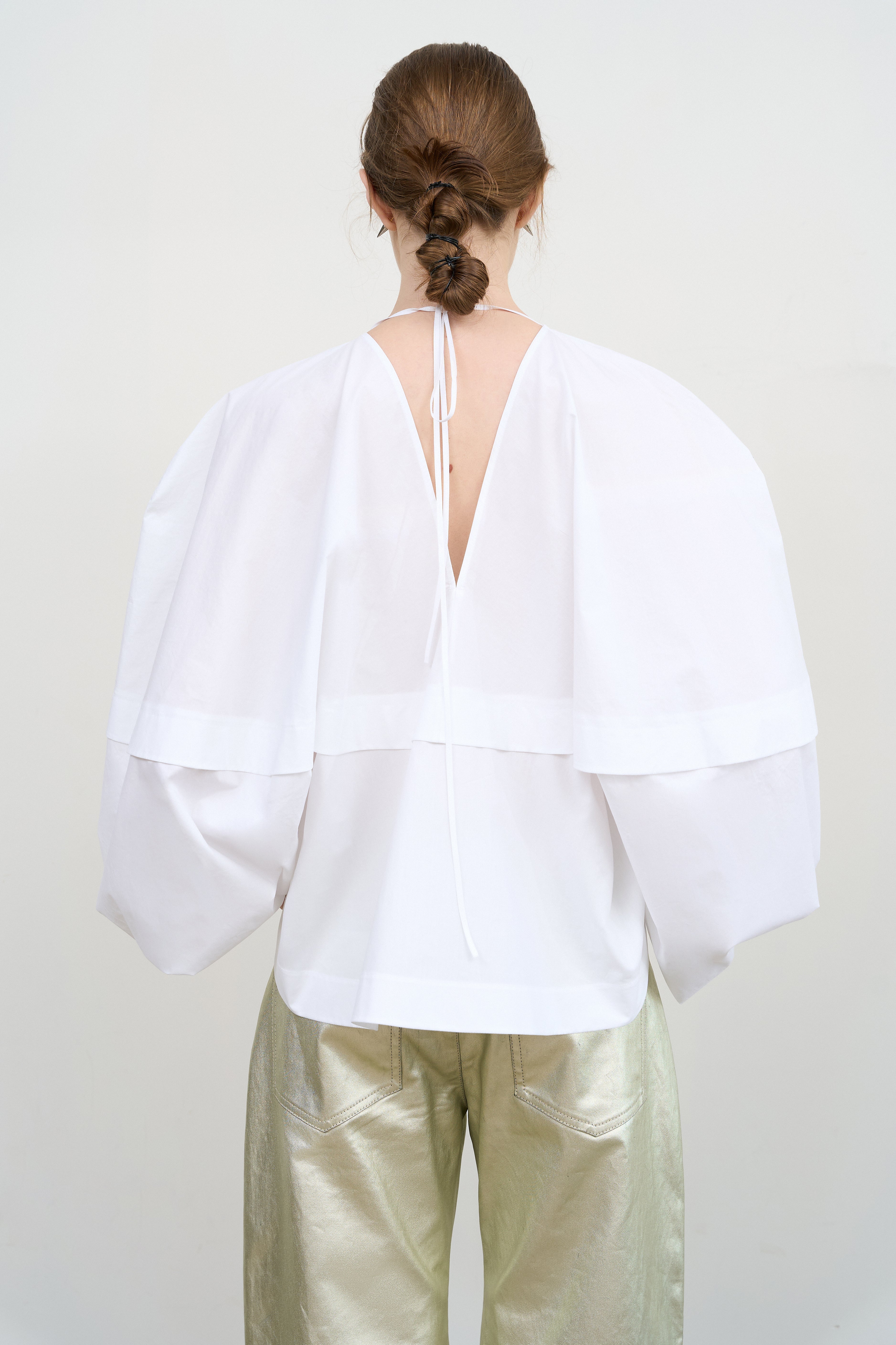 EMBROIDERED POPLIN BALLOON BLOUSE – Litkovska