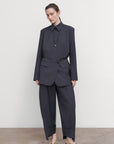 BLOUSE WITH SUITING DETAIL