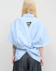BLUE COTTON SHIRT WITH A TWISTED BACK 2