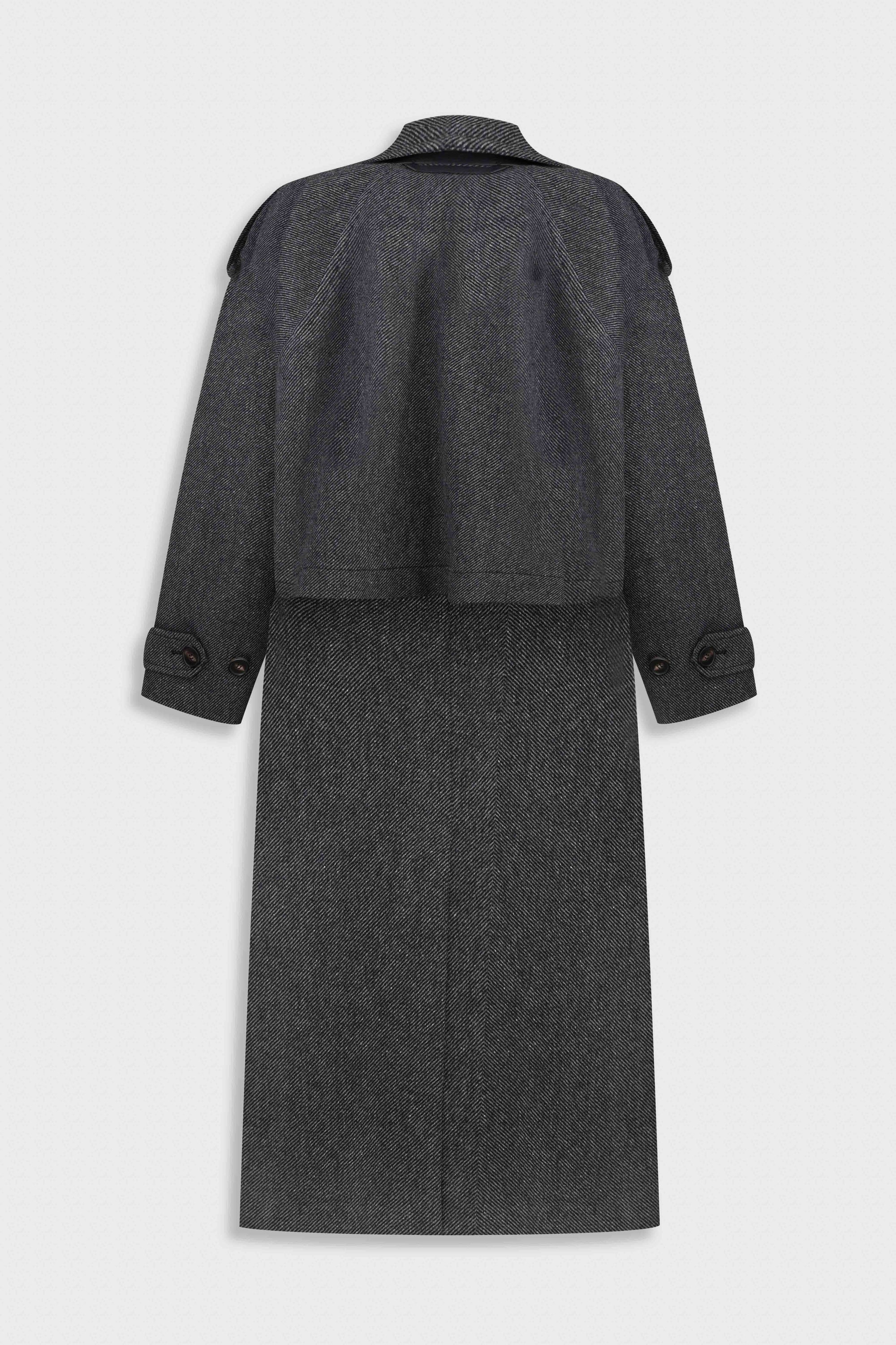 Belted Wool-Blend Coat With Capelet Detail_2