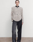 CHECKED CROPPED CARGO JACKET