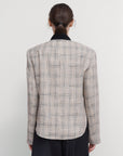 CHECKED CROPPED CARGO JACKET
