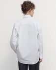 COTTON POPLIN SHIRT WITH DRAPED HEM