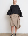 COTTON BLEND LAYERED SHORTS